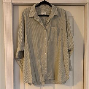 AE Outfitters Striped Oversized Button-Up Shirt